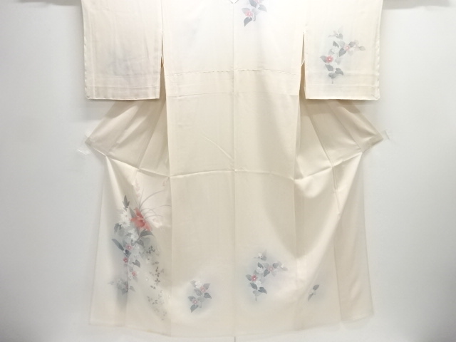 駒絽　草花模様訪問着